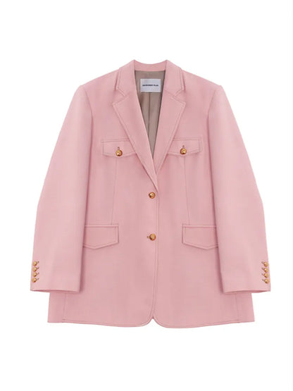 Retro Pink Loose Casual Blazer DESPLUS