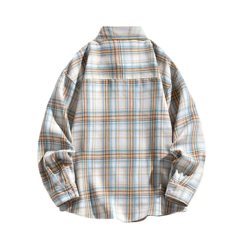 Camisa a cuadros retro de corte relajado