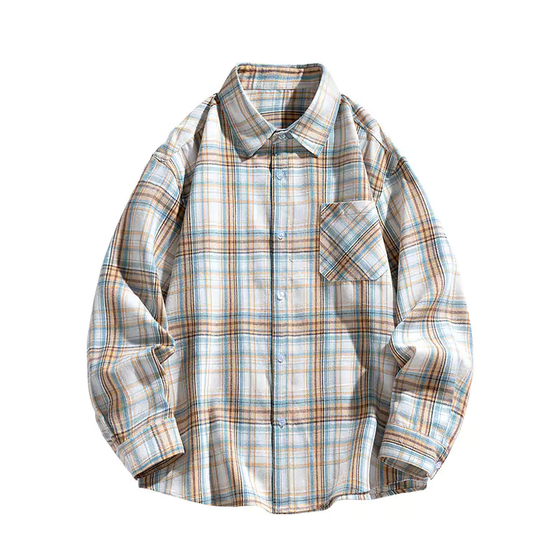 Camisa a cuadros retro de corte relajado