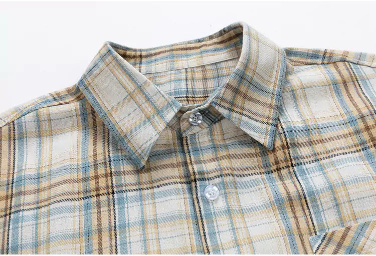 Camisa a cuadros retro de corte relajado