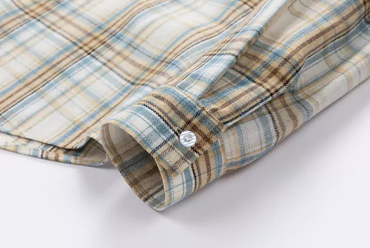Camisa a cuadros retro de corte relajado