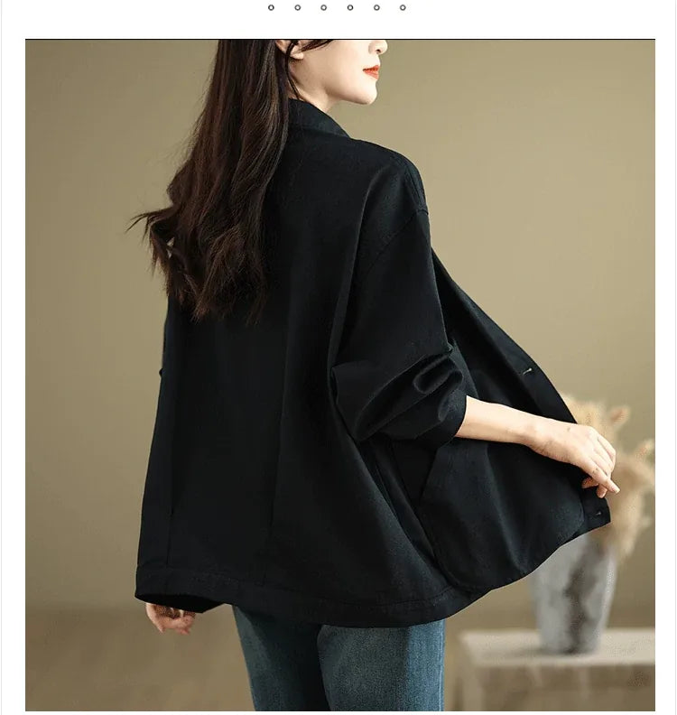 Retro Snap Button Patch Pocket Cotton Twill Shirt