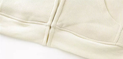 Sudadera con capucha y cremallera de pana con estampado de estrellas retro