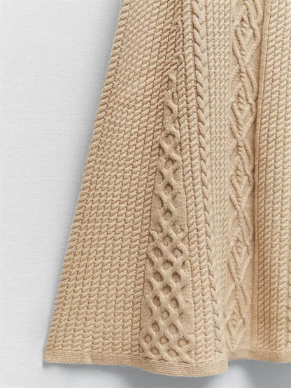 Vestido largo de punto con estilo retro