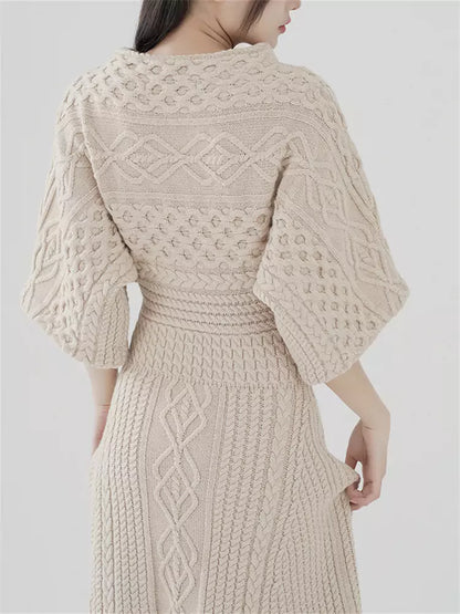 Vestido largo de punto con estilo retro