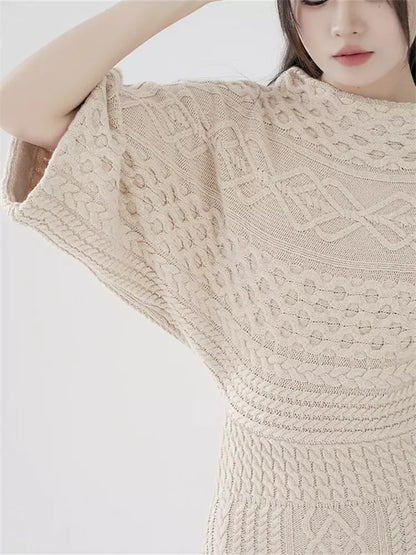 Vestido largo de punto con estilo retro