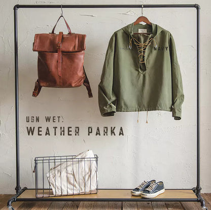 Retro-Cargojacke mit Kapuze