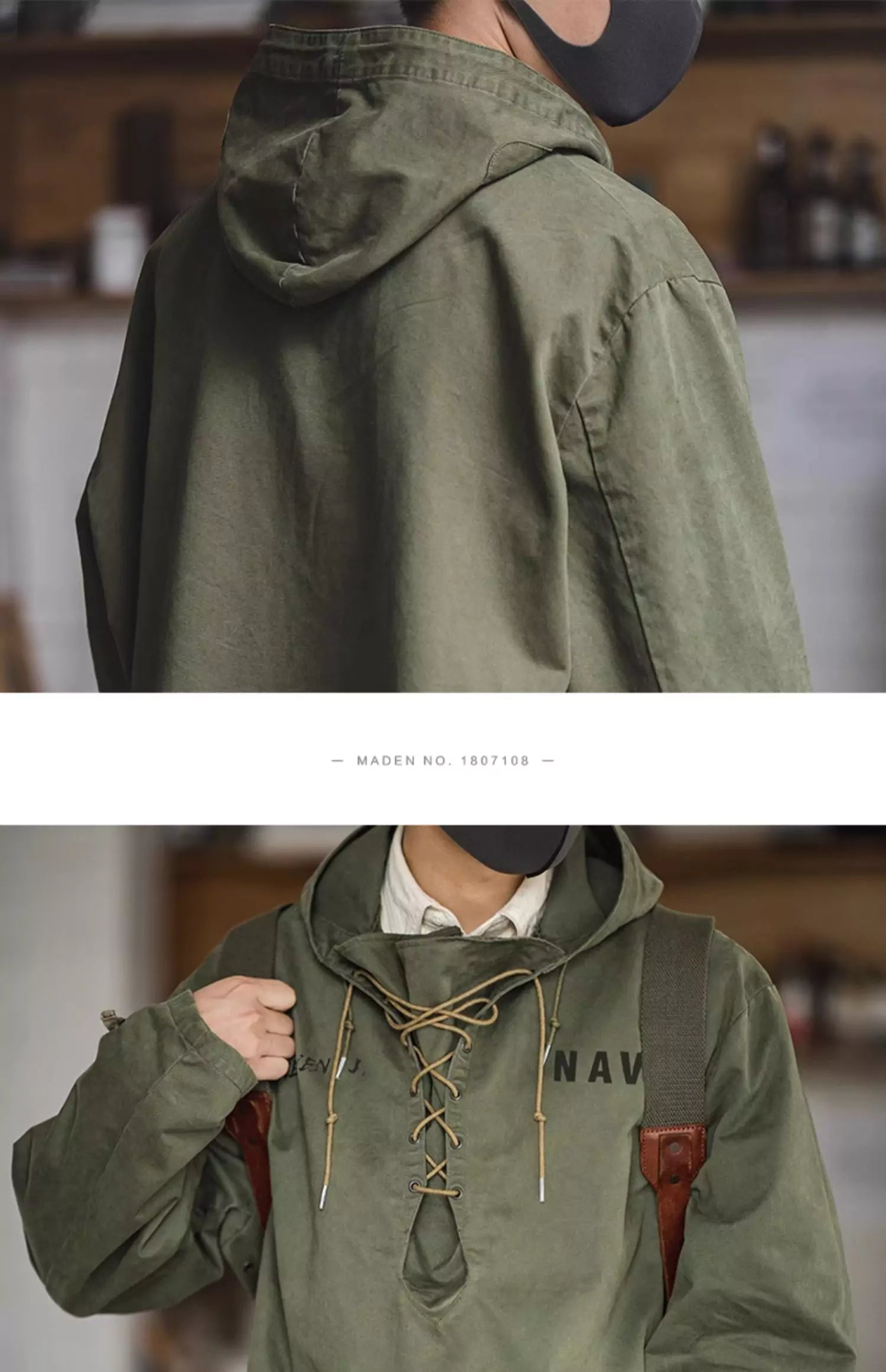 Chaqueta cargo retro versátil con capucha