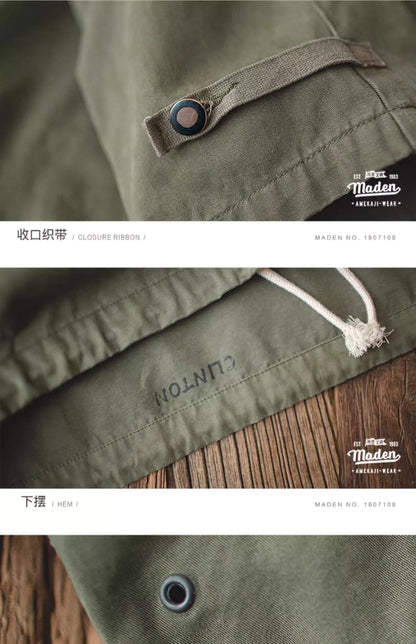 Retro-Cargojacke mit Kapuze