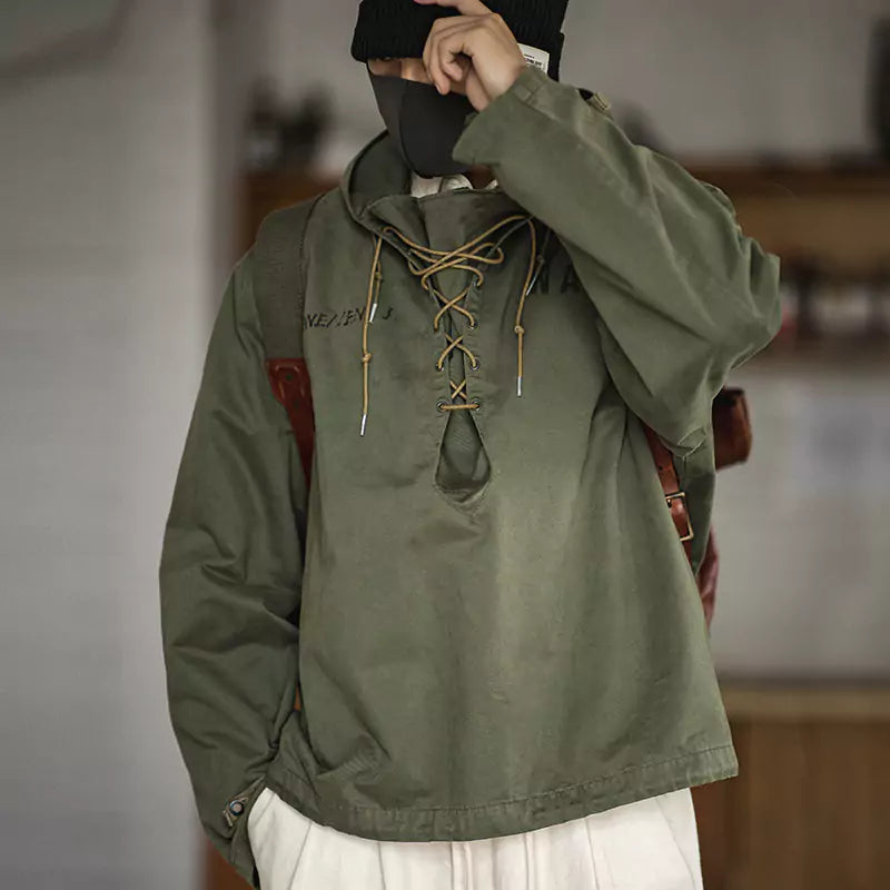 Chaqueta cargo retro versátil con capucha