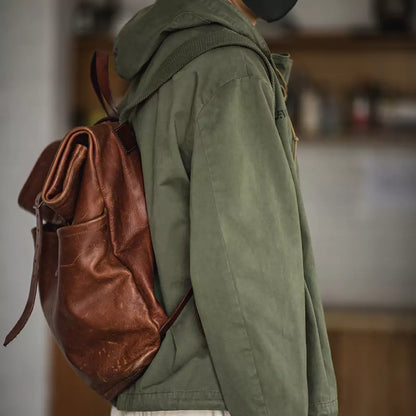 Retro-Cargojacke mit Kapuze