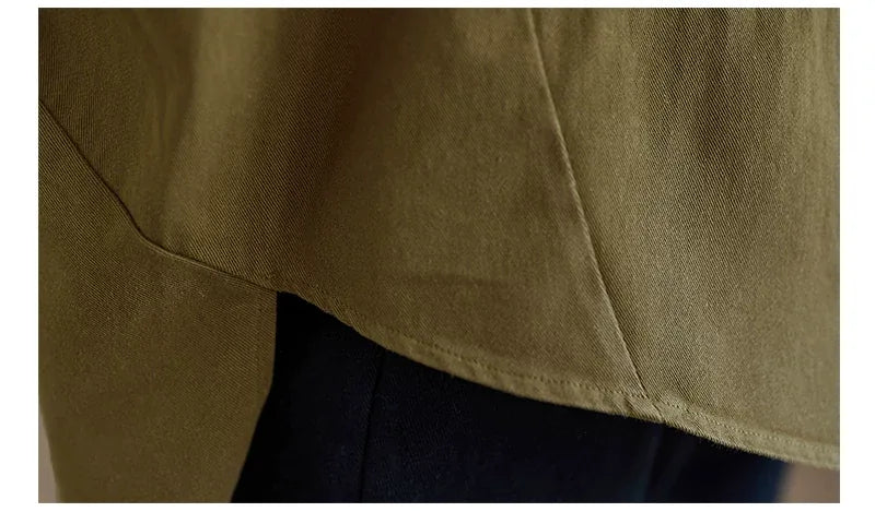 Retro Washed Cotton Patch Pocket Oversized Shirt