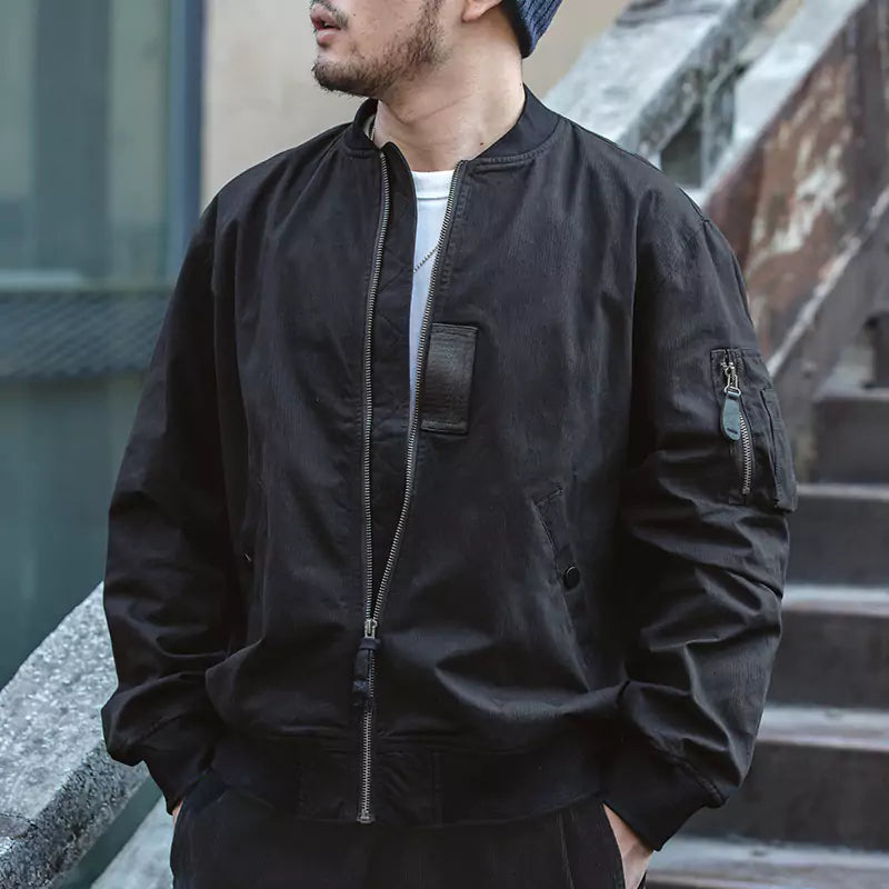 Chaqueta bomber corta retro con cremallera