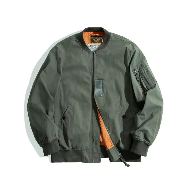Chaqueta bomber corta retro con cremallera