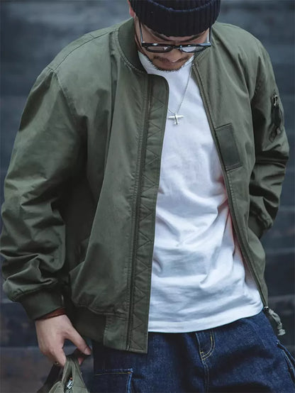 Chaqueta bomber corta retro con cremallera