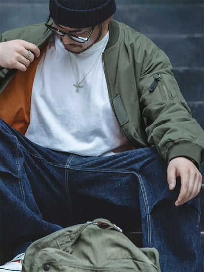 Chaqueta bomber corta retro con cremallera