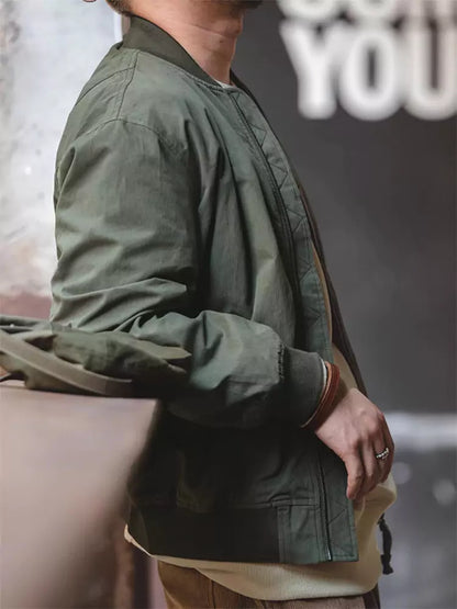 Chaqueta bomber corta retro con cremallera