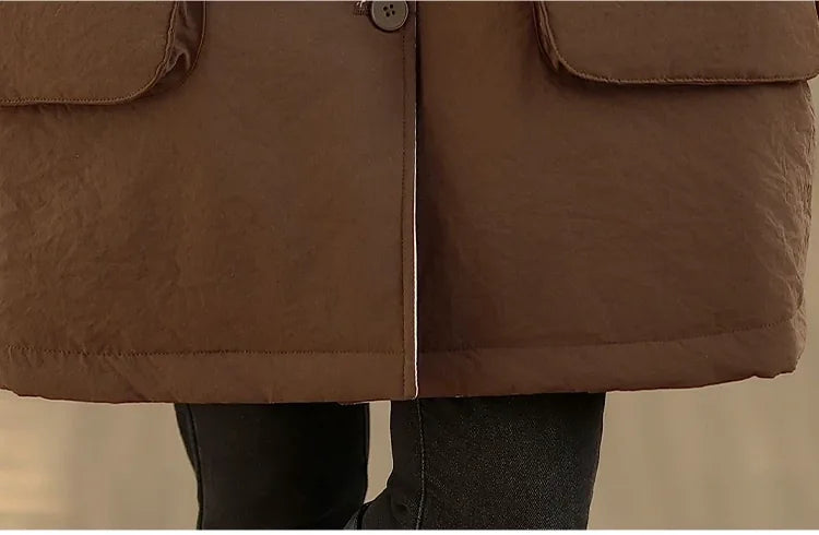 Reversible Hooded Padded Coat with Patch Pockets