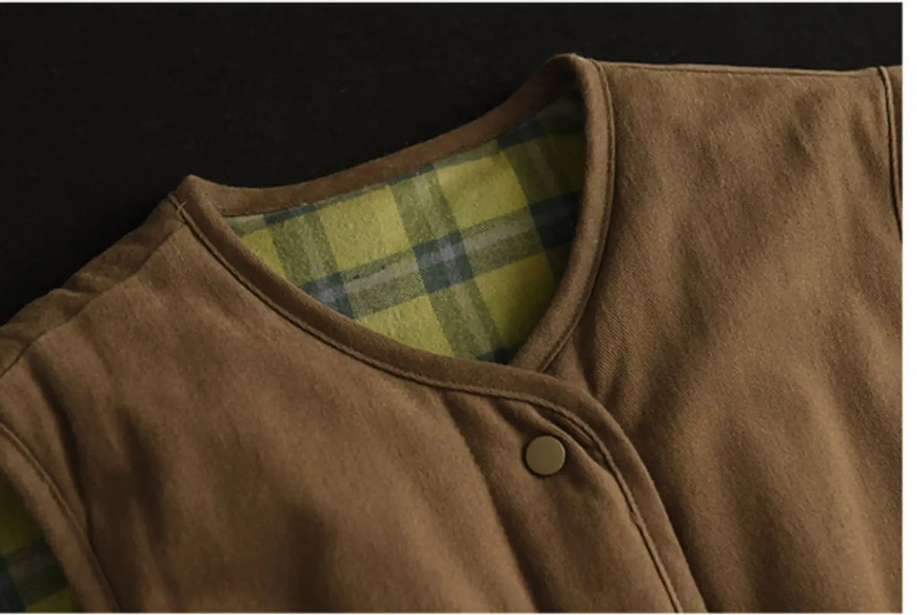 Reversible Quilted Snap Button Vest