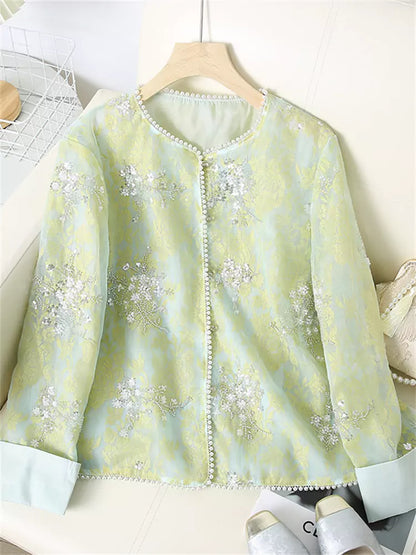 Modische, aufwendig bestickte Jacke im neuen chinesischen Stil für Damen