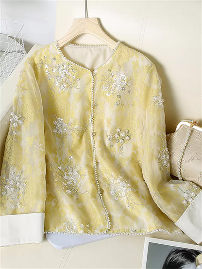 Modische, aufwendig bestickte Jacke im neuen chinesischen Stil für Damen