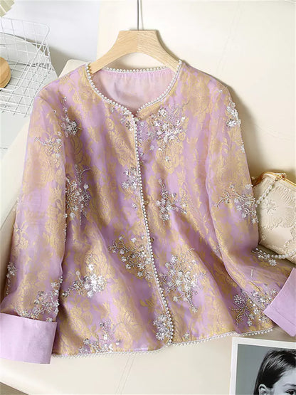 Modische, aufwendig bestickte Jacke im neuen chinesischen Stil für Damen