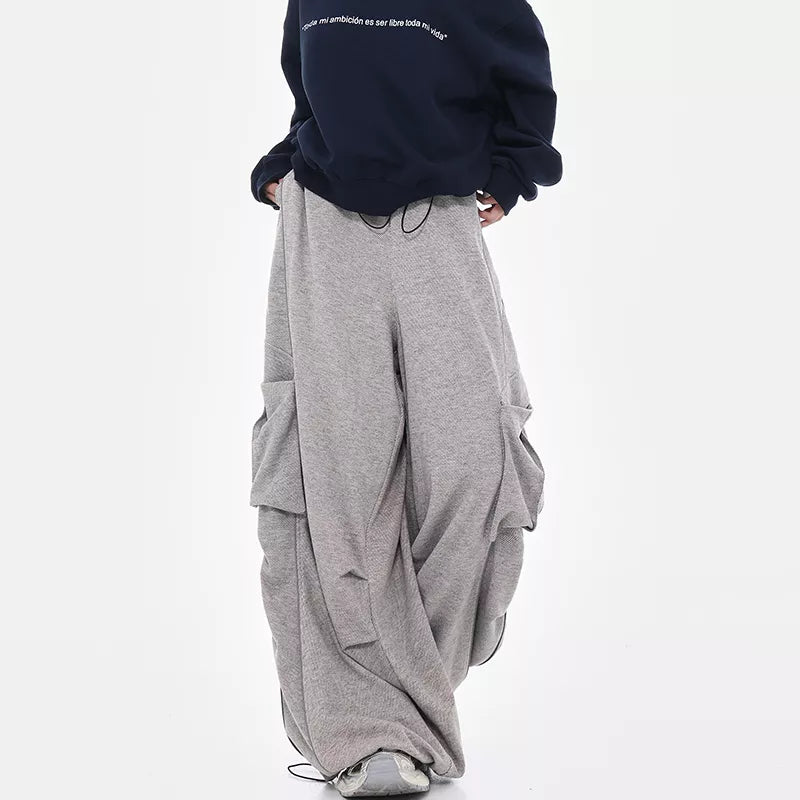 Pantalones cargo grises de secado rápido estilo paracaídas americano para mujer