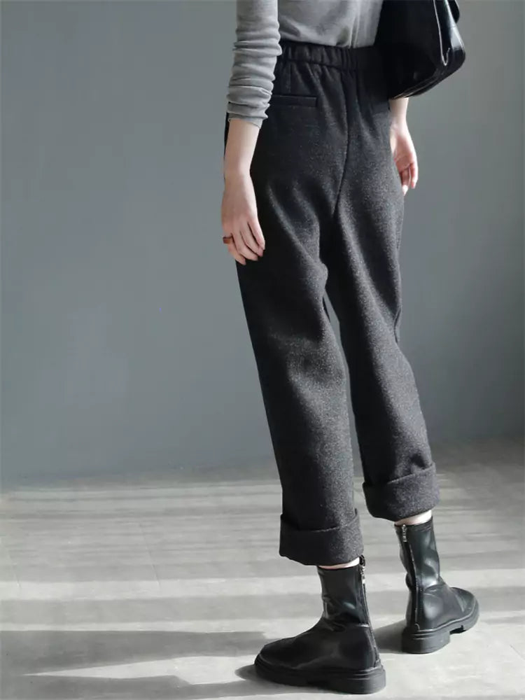 Sleek Draped Nine-inch Wool Blend Suit Pants