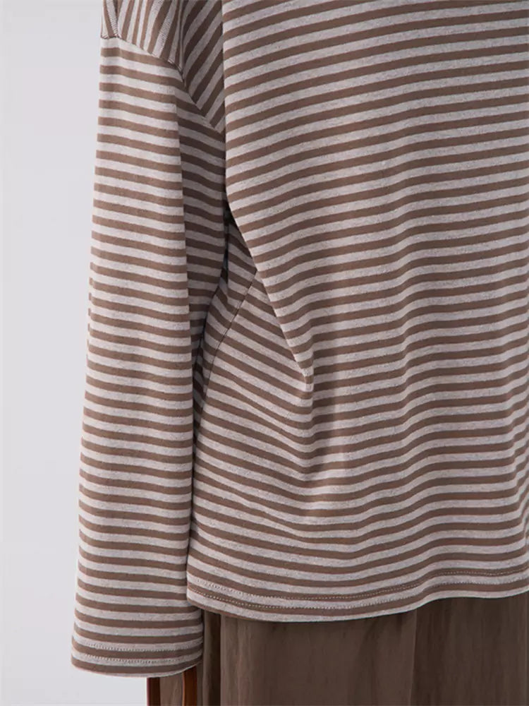 Soft Relaxed Fit Striped Crewneck Tee