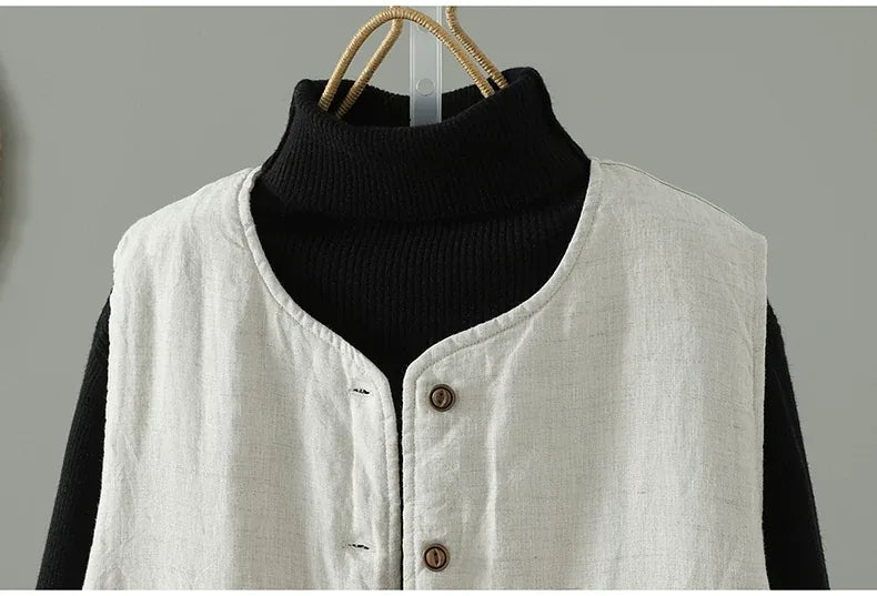 Solid Color Padded Vest with Patch Pockets