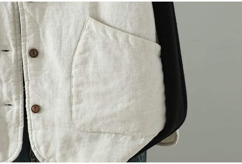 Solid Color Padded Vest with Patch Pockets