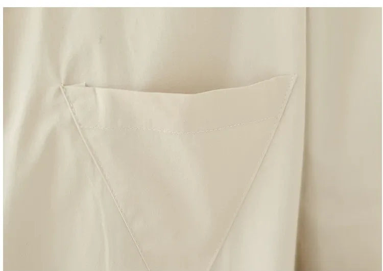 Solid Color Shirt Collar Button Front Patch Pocket Long Sleeve Shirt