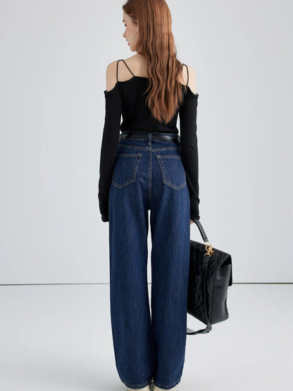 Top ajustado de manga larga con tirantes de color liso