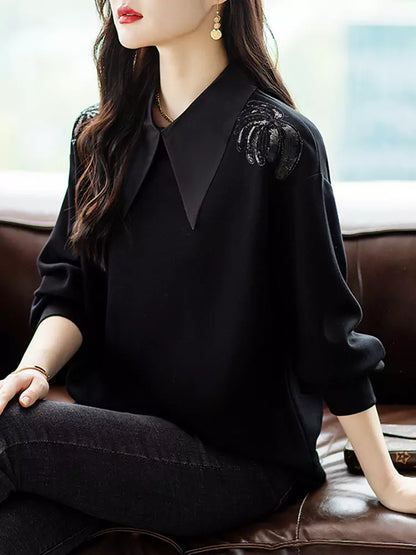 Spring Fashion Faux Two-Piece Sweatshirt For Women