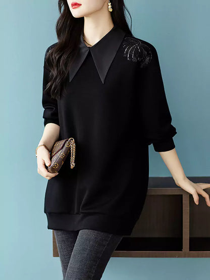 Spring Fashion Faux Two-Piece Sweatshirt For Women