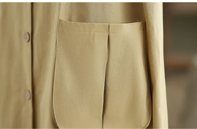 Stand Collar Button Front Textured Long Coat