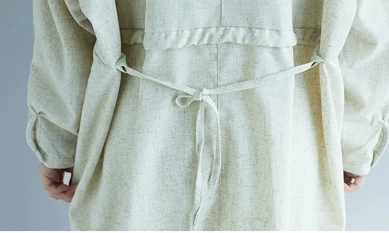 Stand Collar Textured Tunic with Patch Pockets