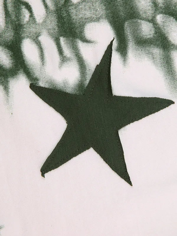 Star Graffiti Graphic Ragalan Long Sleeve T-shirt