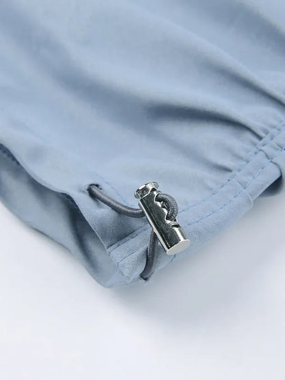 Street Low Waist Baggy Pockets Ruched Cargo Pants