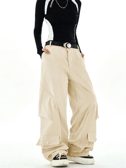 Pantalones cargo holgados con múltiples bolsillos para la calle