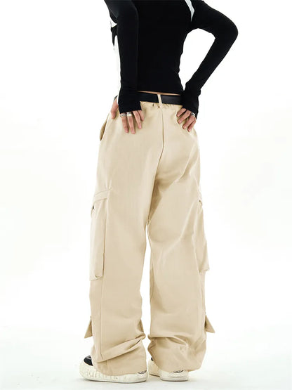 Pantalones cargo holgados con múltiples bolsillos para la calle