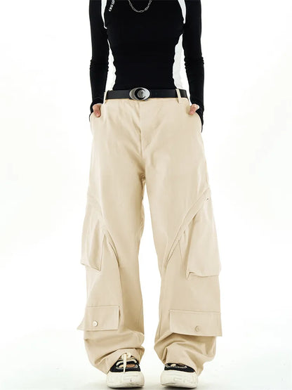 Pantalones cargo holgados con múltiples bolsillos para la calle