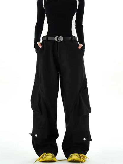 Pantalones cargo holgados con múltiples bolsillos para la calle