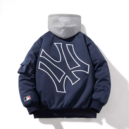 Chaqueta de béisbol con bordado de letras de ropa urbana