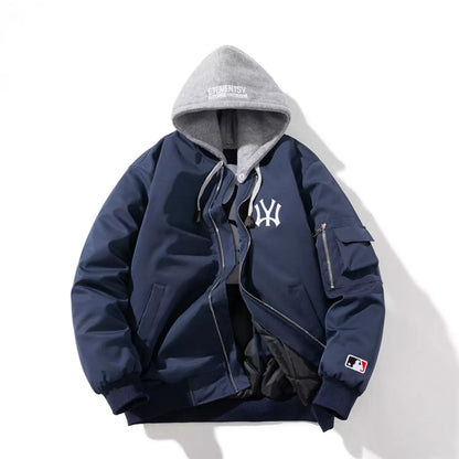 Chaqueta de béisbol con bordado de letras de ropa urbana