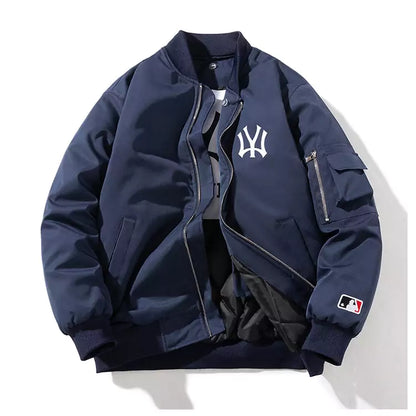 Chaqueta de béisbol con bordado de letras de ropa urbana