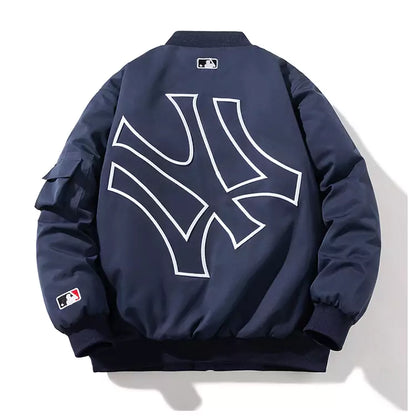 Chaqueta de béisbol con bordado de letras de ropa urbana