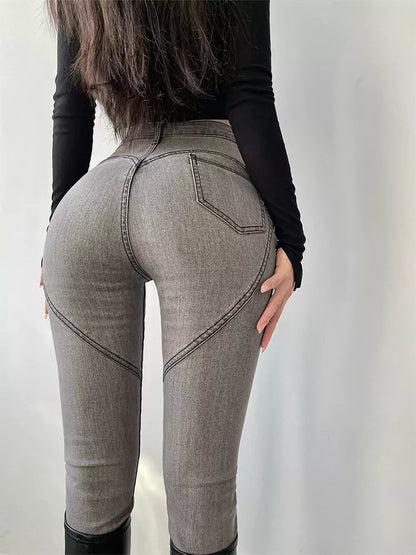 Vaqueros ajustados de cintura alta elásticos