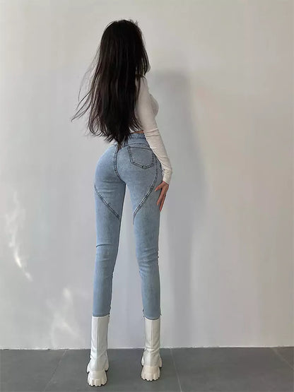 Vaqueros ajustados de cintura alta elásticos