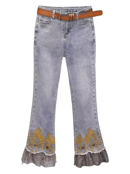 Pantalones de corte bota estilo retro, elásticos, de cintura alta y corte petite para mujer